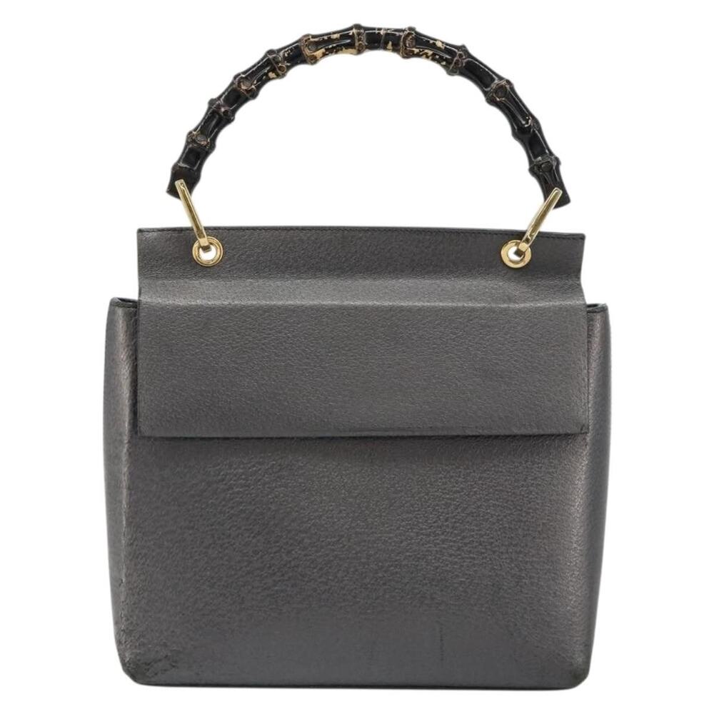Gucci Bamboo Leather Handbag Black